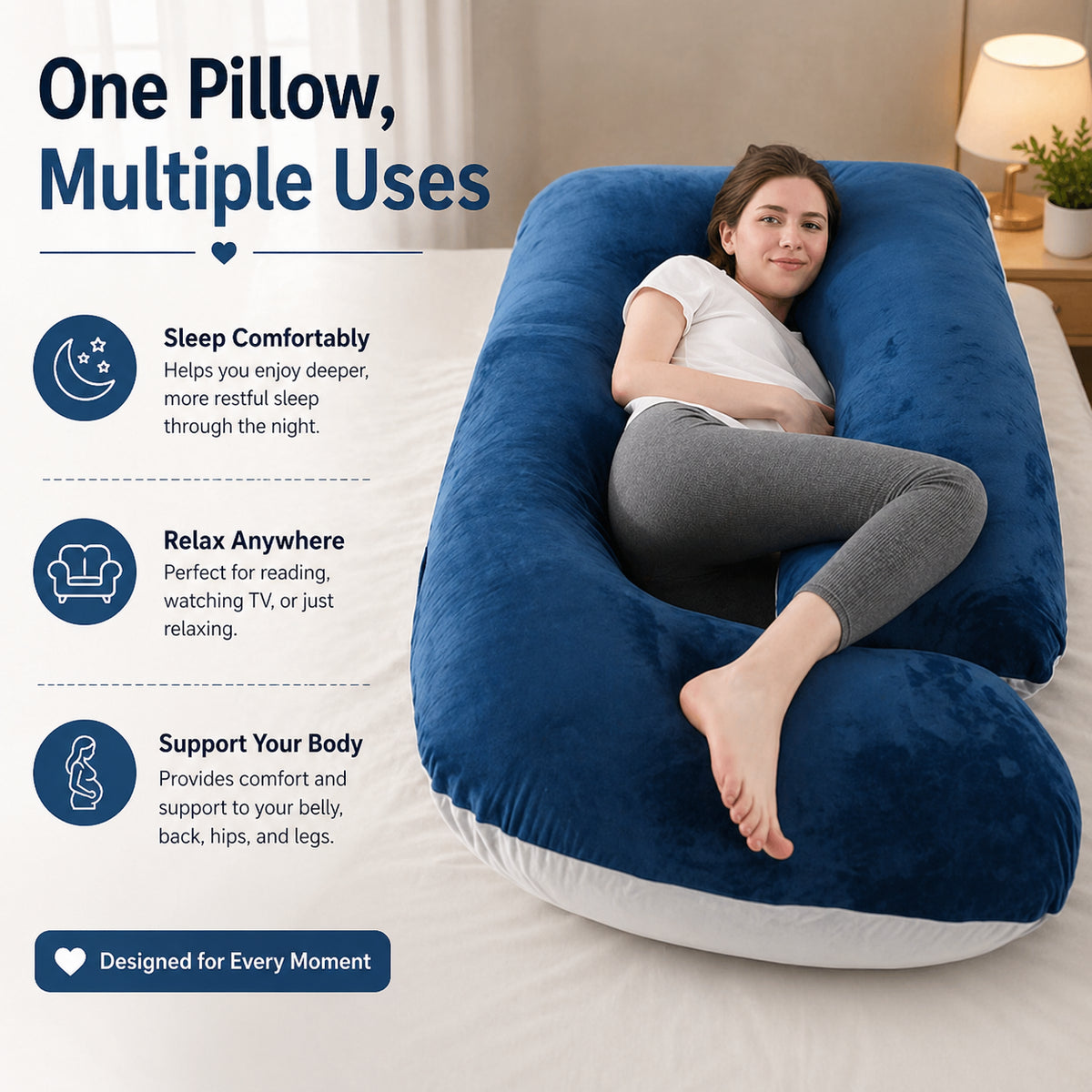 J Pillow - Blue & Grey
