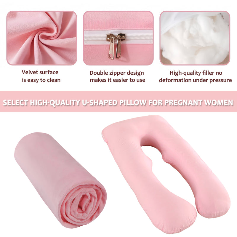 Small U-Shaped Maternity Pillow - Pink