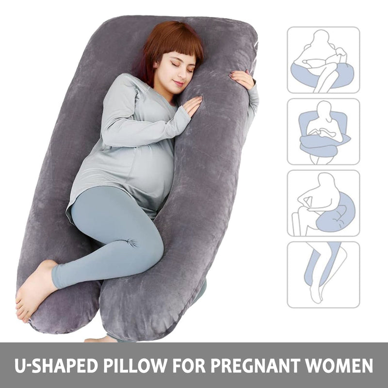 Small U-Shaped Maternity Pillow - Grey