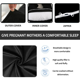 Small U-Shaped Maternity Pillow - Black