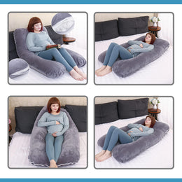 Small U-Shaped Maternity Pillow - Grey