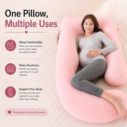 J-Shaped Maternity Pillow (Pink)
