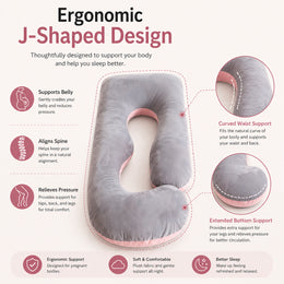 J Pillow - Pink & Grey