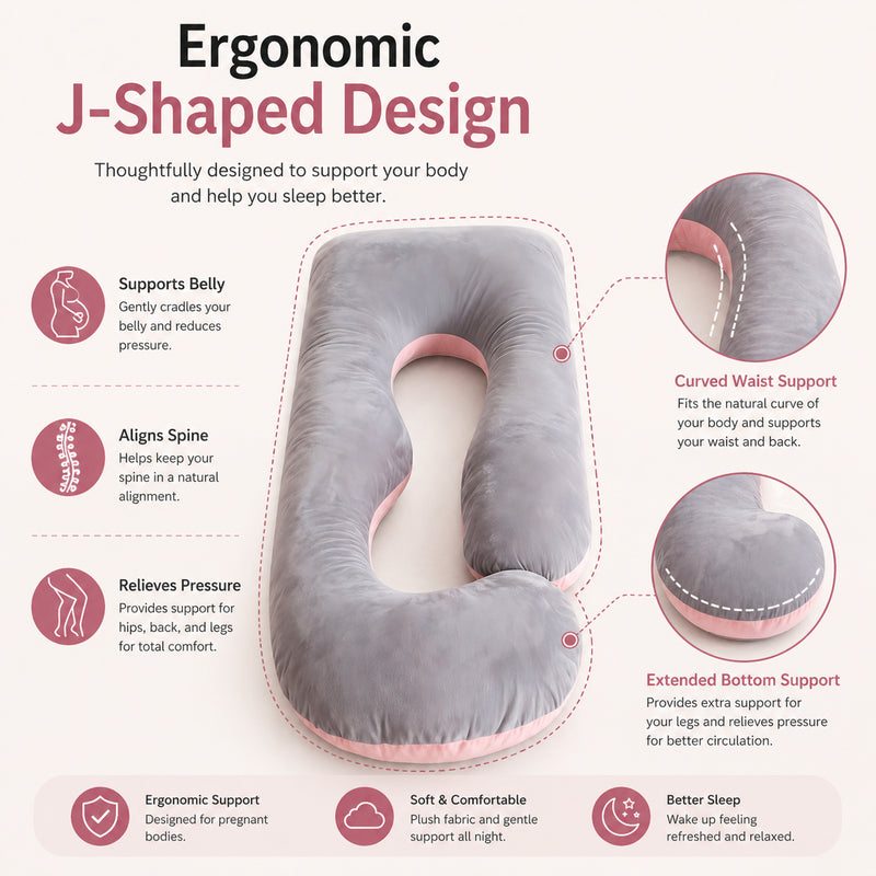 J Pillow - Pink & Grey