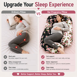 J-Shaped Maternity Pillow (floral print）