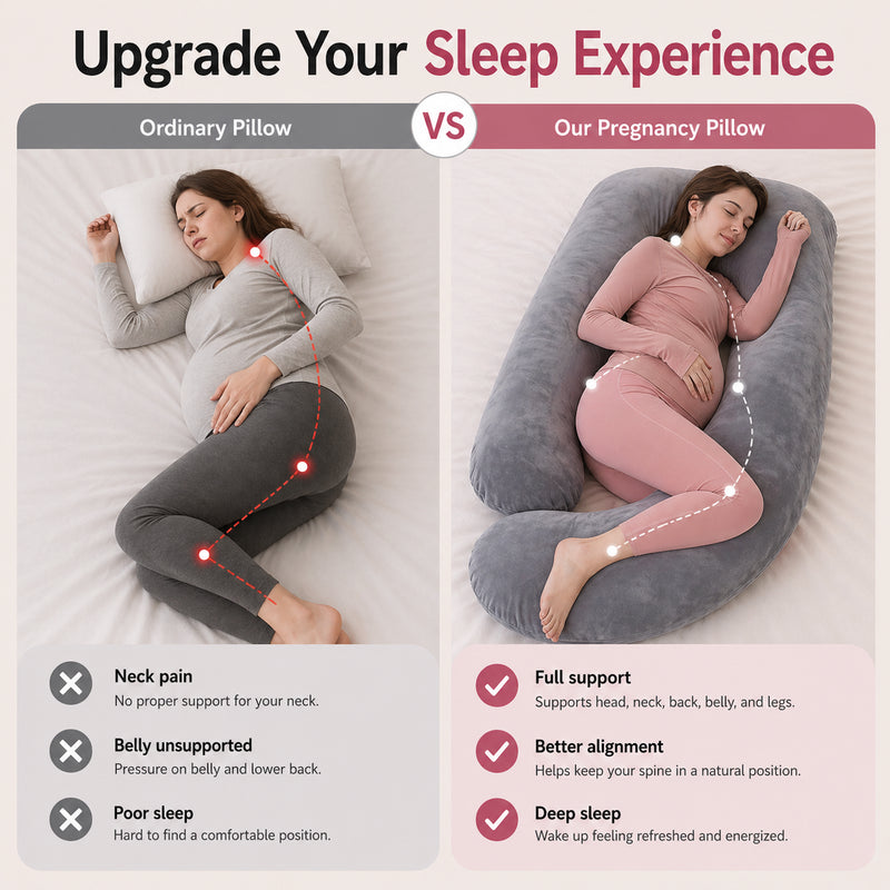 J-Shaped Maternity Pillow (Grey)