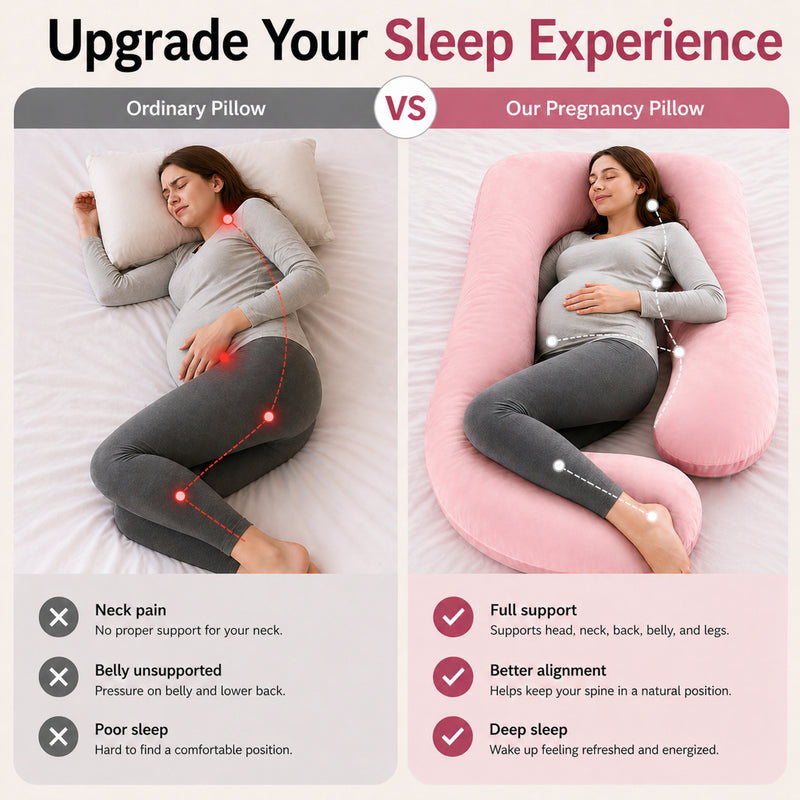 J-Shaped Maternity Pillow (Pink)