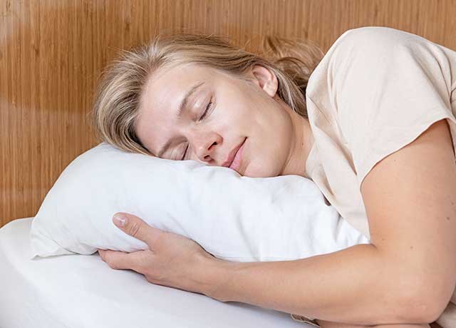 Woman resting comfortably